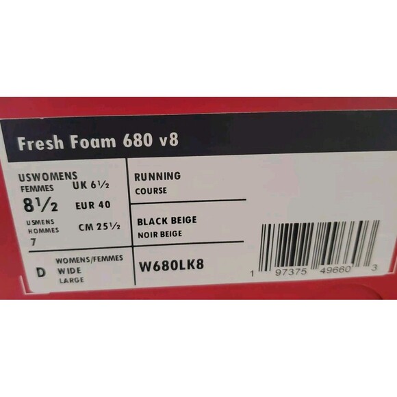 New Balance Fresh Foam 680 v8 Women 8.5 Wide Running Shoe Black Silver - Picture 11 of 16